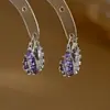Pendientes Retro Estilo Hong Kong de Verano para Mujer, Pendientes Geométricos de Circonita de Alta Gama, Pendientes Exquisitos de Celebridad de Internet