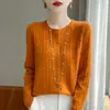 Jaqueta Cardigan de tricô branco torcido transfronteiriça para mulheres, novo estilo coreano de outono, top justo de manga comprida