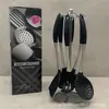 Juego de Utensilios de Cocina con Mango de Silicona Colador Espátula para Freír Cuchara para Sopa Espátula para Freír Utensilios de Cocina para el Hogar Espátula Cuchara para Cocinar Juego de 6 Piezas