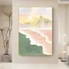 Pintura decorativa para sala de estar estilo onda creme nova mar montanha dourada parede de fundo de sofá pintura do chão ao teto hall de entrada pintura de parede