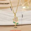 Moda Titanio Acero Hoja Verde Concha Flor Luz Lujo Elegante Hermoso Diamante Collar Mujer Todo-partido Cadena Clavícula Cadena de Titanio Acero