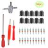 Kit de instalación y extracción de núcleos de válvulas de neumáticos, extractor de núcleos de válvulas de cabezal simple y doble, herramienta de reparación de neumáticos