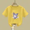 2538# Camiseta de Manga Curta da Kulomi Fofa Nova Blusa de Algodão Moda Verão para Mulheres e Crianças Crianças Maiores Solta