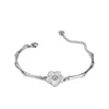 Pulseira de Tubo Curvo de Aço Inoxidável Padrão Bambu Moda Europeia e Americana Pulseira de Aço Inoxidável Flor de Cinco Folhas Pulseira de Trevo de Quatro Folhas