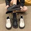 Zapatos Mary Jane de suela gruesa de comercio exterior, zapatos pequeños de cuero 2024 primavera nuevos estilo británico punta redonda estilo japonés Jk mocasines con cordones para mujer