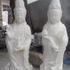 Esculturas em pedra Esculturas em pedra de mármore branco ao ar livre Água pingando Guanyin enviando o filho Templo do Bodhisattva Guanyin conjunto de esculturas de Buda em mármore