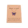 Venta Caliente Transfronteriza Aliexpress Collar de Aceite Pintura de Mariposa Inclinada de Aleación Bohemia Cadena de Clavícula de Mariposa Personalizada Al por Mayor