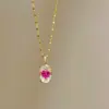 Colar Pingente de Coríndon Vermelho Sangue de Pombo Dopamina Selado Amor Leve Luxo Moda Anel de Pombo Ovo Paraíba Feminino