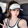 Chapéu Feminino Novo de Verão para Proteção Solar com Aba Larga, Rosto Pequeno, Anti-UV para Corrida Esportiva, Aba de Língua de Pato, Chapéu de Sol de Copa Vazia