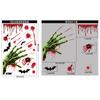 Pegatina de Halloween Transfronteriza Huella de Mano Sangrienta Araña Murciélago Pegatina para Ventana Decoración de Fiesta Gotas de Sangre Manos de Fantasma Pegatina Estática