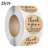 Pegatinas Adhesivas Redondas de Venta Caliente Transfronterizas, Pegatinas de Sello de Agradecimiento, Pegatinas Decorativas con Estampado Dorado para Diario y Empaque de Regalo
