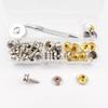 15 juegos de tornillos de acero inoxidable de 15 mm, hebillas blancas grandes, herramientas para trajes, fijación de lonas, hebillas a presión de metal de cobre, hebillas a presión para yates.