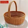 Cesta de Picnic Tejida de Mimbre Sintético con Forma de Lingote, Cesta Portátil para Verduras, Cesta de Mimbre, Cesta para Recoger Champiñones al Aire Libre, Canasta de Regalo, Cesta Tejida