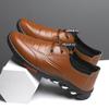Zapatos de cuero nuevos de primavera y otoño para hombre, de suela suave, de cuero suave, cómodos, antideslizantes, para papá de mediana edad, zapatos casuales de negocios de cuero para hombre