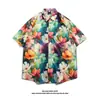 Camisa de praia havaiana para homens, de manga curta, roupa de férias de verão para homens em Sanya, camisa floral retrô estilo tailandês estilo Hong Kong