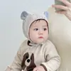 Touca Quente à Prova de Vento com Proteção para as Orelhas para Bebês Meninos e Meninas Primavera e Outono Touca Fina Bonita Versátil Proteção de Moleira Coreana