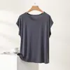 Camiseta sin mangas de cuello redondo de modal para verano, fina, color liso, casual, capa base, talla grande para mujer, top holgado adelgazante