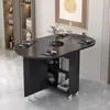 Mesa de jantar dobrável para uso doméstico em apartamentos pequenos, simples, multifuncional, móvel com rodas, adequada para imóveis de aluguel, pequena mesa de jantar retangular