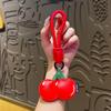 Celebridade da Internet Bonito Couro Fruta Criativo Desenho Animado Carro Chaveiro Estudante Mochila Pingente Casal Requintado Pequeno Presente