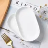 Vajilla de Hotel Vajilla al por Mayor Personalización Personalizada, Plato para Toalla Húmeda, Limpiador de Manos Hueso China Blanco Puro Ovalado Portatoallas Rectangular