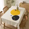 Toalha de mesa color block abstrata, toalha de mesa retangular moderna minimalista de alta qualidade, toalha de mesa à prova d'água e óleo para mesa de centro e jogo americano