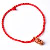 Pulsera de cuerda roja del Zodiaco de madera de durazno de imitación tejida a mano al por mayor este año joyería Taobao eventos regalos