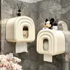 Caja de Pañuelos de Dibujos Animados Linda para Montar en la Pared, No Requiere Taladro, para Baño del Hogar, Inodoro y Baño