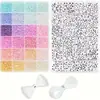 Caixa Organizadora com 24 Compartimentos, Miçangas de Vidro Coloridas Série Preto e Branco, Conjunto de Miçangas Acrílicas com Letras, Materiais para Pulseira DIY e Joias