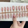 Unhas Postiças Rosa Champagne Atacado 30 Peças Estilo Puro Desejo Gradiente Unhas Postiças Finalizadas Arte de Unha Feita à Mão Que Ilumina a Pele