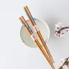 Palillos Estilo Japonés para Uso en Casa, Un Par por Persona, Palillos de Bambú Carbonizado, Palillos Puntiagudos, Antideslizantes, Alto Valor Estético, Juego de Cinco Pares