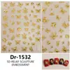 Redanco5D Repujado Ins Populares Pegatinas para Uñas Estampado en Caliente Plata Cortado Mariposa Pegatinas Estereoscópicas para Uñas Dr1532