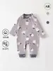 Ropa de Otoño para Bebés Niños y Niñas, Mameluco de Manga Larga con Apertura en el Hombro, Bodie para Recién Nacidos, Pijama de Algodón Puro Clase A, Traje para Gatear