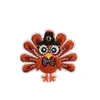Parche de Tela Bordada de Pavo Decoración para Bolsa de Acción de Gracias Sello Bordado Planchar Feliz Hoja de Arce Parche Temático de Otoño Parche
