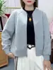 Cárdigan de Manga Larga para Mujer Tallas Grandes de Primavera y Otoño, Adelgazante y Versátil, Camisa Simple con Doble Cremallera para Mujeres Tallas Grandes, Atuendo de Mamá