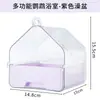 Bebedero externo para pájaros cuenco para pájaros loro pájaro agua transparente caja de baño pájaro multifuncional tipo cajón bañera de ducha