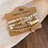 Conjunto de Pulseras de Mariposa con Cuentas de Vidrio Estilo Vacaciones Retro Pulsera de Lujo Ligero Sensación de Alta Gama Pulsera de Moda de Nicho Pequeño Joyería de Mano