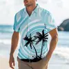 Camisa Fresca de Manga Corta para Hombre Top de Manga Corta para Hombre Comercio Exterior Transfronterizo Verano Nueva Camisa Casual Estampada Sin Planchar