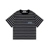 Ropa Infantil Dk 26 Verano Estilo Japonés Retro Camiseta Rayada de Manga Corta para Niñas y Niños, Top Casual de Moda para Niños y Niños Mayores