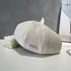 Boina de Lã para Mulheres, Primavera e Outono, Boina Preta Fashion com Letra Versátil, Chapéu de Pintor, Chapéu Abóbora Tridimensional Estiloso