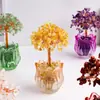 Árvore de Citrino Natural Amazon Tulip Tulip Treasure Bowl Árvore da Fortuna Lâmpada de Ambiente Luz Noturna USB Enfeite Atrator de Fortuna