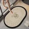 Tapete de piso de diatomita de luxo para entrada de banheiro, absorvente de água, secagem rápida, tapete antiderrapante para lavatório e vaso sanitário