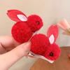Pinza para el cabello para niña con forma de conejo estéreo de felpa, no daña el cabello, otoño e invierno, clip para flequillo, accesorios para el cabello, pequeña princesa