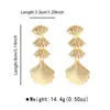 E15037 Pendientes de Borla con Hoja de Ginkgo Exagerada con Diseño Único, Pendientes de Moda con un Toque de Lujo y Elegancia de Alta Gama