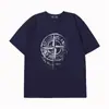 Comércio Exterior Transfronteiriço Estampa de Pedra Clássica Camiseta de Manga Curta Gola Redonda Caimento Solto Unissex Top Tendência