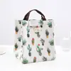 Bolsa de piquenique simples para almoço ao ar livre Lecai, cor sólida japonesa, bolsa térmica de algodão e linho para almoço, de mão