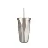 Vaso con popote Diamond 500ml de acero inoxidable 304 aislado para café, té con leche, estilo Diamond ins simple