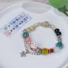 Pulsera de Dopamina de Nicho para Mujer Nuevo Color Pulsera de Cuentas de Cerámica Gato de la Suerte Lindo Caperucita Roja Mismo Estilo Pulsera