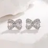 Pendientes de Lazo de Tres Colores, Lujo Ligero, Exquisitos, Lindos y Dulces, Diseño de Nicho, Hermosos Pendientes para Niña, Venta Caliente