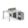 Mesa e Cadeira Modernas para Escritório Combinação de Mesa Simples para Quatro Pessoas Estação de Trabalho para Funcionários Tela de Empresa Moderna para Escritório