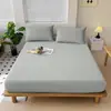 Sábana bajera de algodón teñido en hilo de algodón lavado algodón puro funda protectora para colchón Simmons juego de tres piezas de sábana bajera de fábrica de Nantong